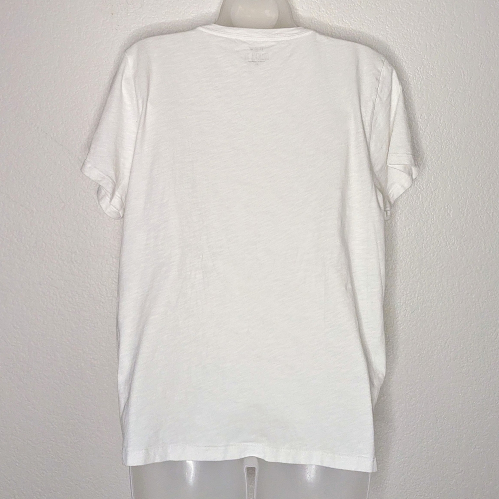 J. Crew Factory White Tee with Gold 'Cheers!' Print Women's XL - Picture 2 of 11